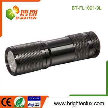 Factory Wholesale CE Rohs 3 * AAA batterie Occasion Pocket Good Quality EDC Emergency Aluminium 9 led Black Flashlight